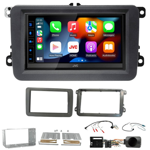 Volkswagen Transporter 2019-2021  | Double DIN Stereo and Fitting Kit | JVC Universal KW-M785DBW | Wireless Apple Carplay & Android Auto | TopVehicleTech.com