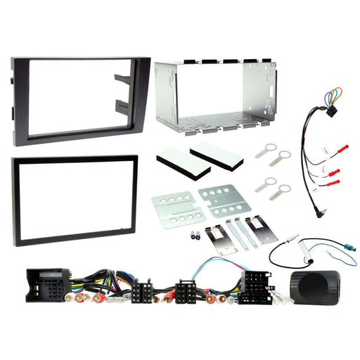 Audi A4 2001 - 2008 Typ 8E Full Car Stereo Install Kit | Double Din Fascia Kit, Steering Wheel Control Interface, Antenna Adapter