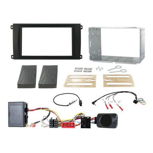 Porsche Cayenne 2002-2007 Full Car Stereo Installation Kit - For vehicles with Fibre Amp and PCM2 systems, Double DIN Fascia, Steering wheel controls