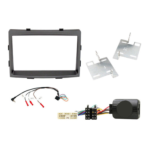 SsangYong Rodius 2013-2018 Full Car Stereo Installation Kit GREY double DIN Fascia, steering wheel control interface, antenna adapter and universal patchlead