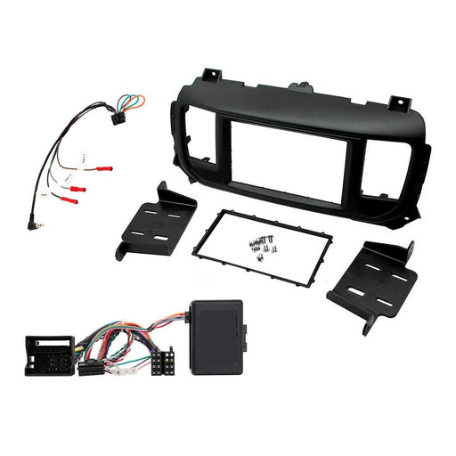 Toyota Proace-Verso 2016-2021 Full Car Stereo Installation Kit BLACK double DIN Fascia, steering wheel control interface, antenna adapter and universal patchlead