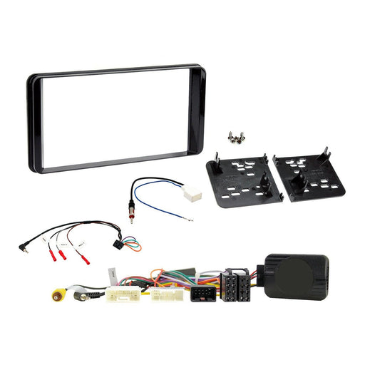 Toyota C-HR 2017+ Full Car Stereo Installation Kit BLACK double DIN Fascia, steering wheel control interface, antenna adapter, Non touchscreen models only