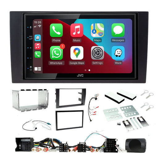 Audi A4 (E8) 2001-2008  | Double DIN Stereo and Fitting Kit | JVC KW-M560BT | Wireless Apple Carplay & Android Auto | TopVehicleTech.com
