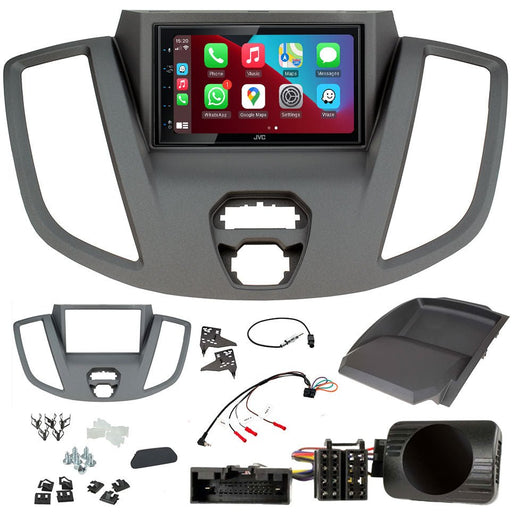 Ford Transit (V363) 2015-2021 | Double DIN Stereo and Fitting Kit | JVC KW-M560BT | Wireless Apple Carplay & Android Auto | TopVehicleTech.com