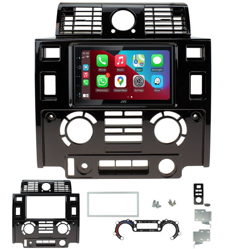 Land Rover Defender 2007-2016 | Double DIN Stereo and Fitting Kit | JVC KW-M560BT | Wireless Apple Carplay & Android Auto | TopVehicleTech.com