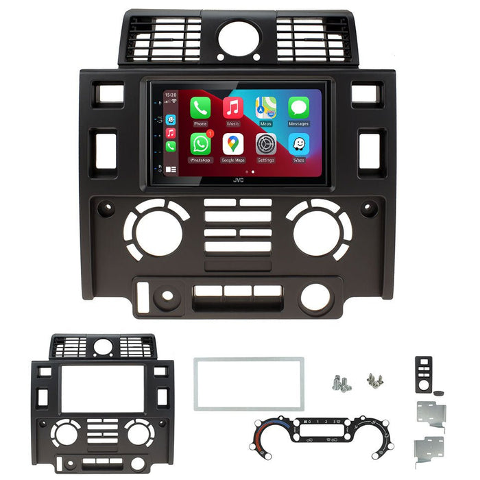 Land Rover Defender 2007-2016 | Double DIN Stereo and Fitting Kit | JVC KW-M560BT | Wireless Apple Carplay & Android Auto | TopVehicleTech.com