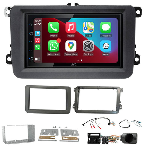 Volkswagen Various Models 2003 to 2016 | Double DIN Stereo and Fitting Kit | JVC KW-M560BT | Wireless Apple Carplay & Android Auto | TopVehicleTech.com