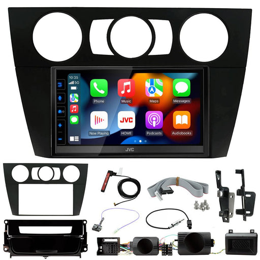 Copy of BMW 3-Series (E90/E91/E92/E93) 2005 to 2012 (Non Amplified with Manual A/C & Silver Pocket)| Double DIN Stereo and Fitting Kit | JVC Universal KW-M785DBW | Wireless Apple Carplay & Android Auto | TopVehicleTech.com