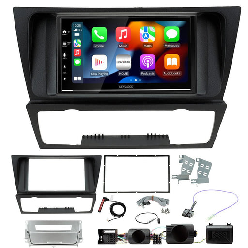 BMW 3-Series (E90/E91/E92/E93) 2005 to 2012 (Non Amplified with Auto A/C & Silver Pocket) | Double DIN Stereo and Fitting Kit | Kenwood DMX7722DABS | Wireless Apple Carplay & Android Auto | TopVehicleTech.com