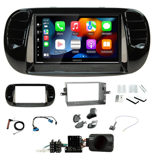 Fiat 500 2007-2015 | Double DIN Stereo and Fitting Kit | Kenwood DMX7722DABS | Wireless Apple Carplay & Android Auto | TopVehicleTech.com