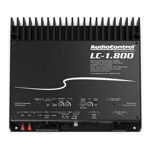 AudioControl LC-1.800 Mono Subwoofer Amplifier | TopVehicleTech.com