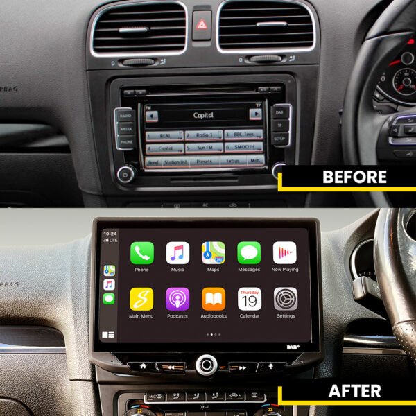 Volkswagen EOS 2006 to 2015 | HEIGH10 10 Inch Touch Screen Stereo Upgrade with Fitting Kit  |  Apple CarPlay & Android Auto | TopVehicleTech.com