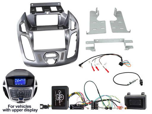 Ford Transit-Connect 2013-2021 Full Car Stereo Installation Kit NEBULA ANTHRACITE GLOSS Double DIN Fascia, For vehicles WITH an upper display | TopVehicleTech.com