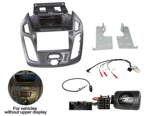 Ford Transit-Connect 2013-2021 Full Car Stereo Installation Kit PEGASUS BLUE GREY Double DIN Fascia, For vehicles WITHOUT an upper display | TopVehicleTech.com