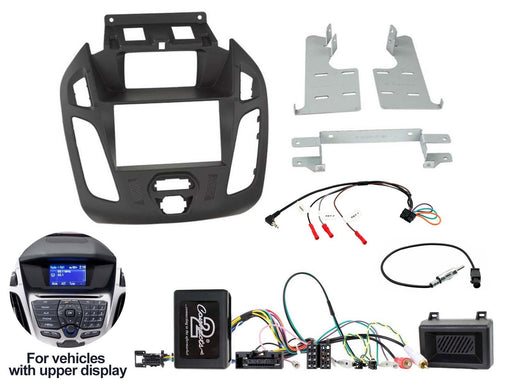 Ford Transit-Connect 2013-2021 Full Car Stereo Installation Kit MATTE BLACK Double DIN Fascia, For vehicles WITHOUT an upper display | TopVehicleTech.com