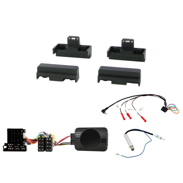 Full Car Stereo Installation Kit For A8 Single DIN Fascia Kit, Resistive Steering Wheel Control Interface, Antenna Adapter, Audi Release Keys & Universal Patchlead