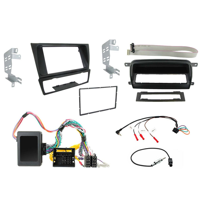 BMW 3 Series E90/91/92/93 2005 2012 BLACK Full Car Stereo Install - for vehicles without OEM navigation, Black Double DIN Fascia Kit