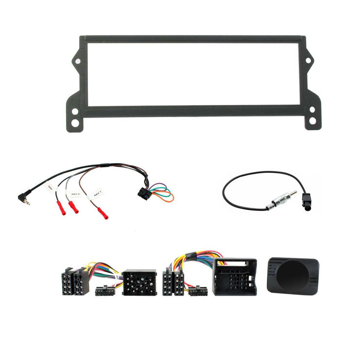 BMW Mini 01-06 R50/52/53 Full Car Stereo Installation Kit - Single Din Fascia, Steering Wheel interface, antenna adapter and patch lead