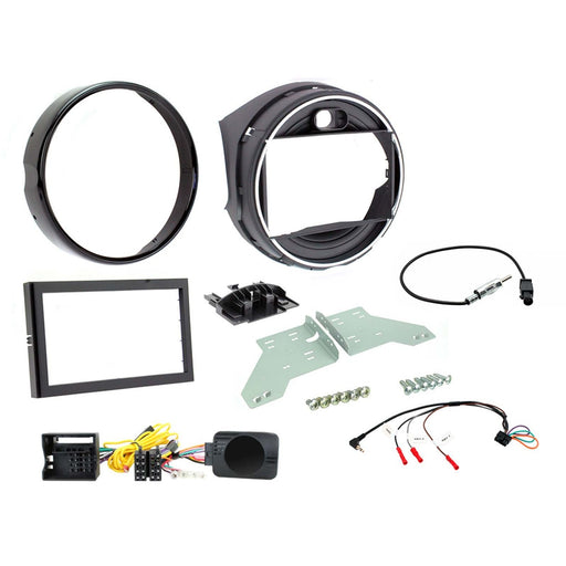 BMW Mini F55/56 20013 - 2016 Full Car Stereo Install Kit Double DIN Fascia, Steering Wheel Control Interface, Antenna Adapter & Universal Patchlead