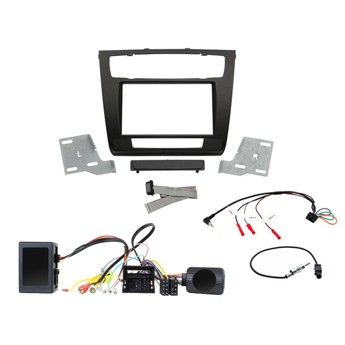BMW E81/82/87/88 1 Series 2007-2013 Full Car Stereo Installation Kit Double Din Fascia, Steering Wheel interface, antenna adapter and patch lead