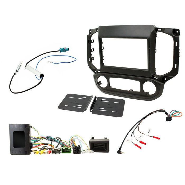 Chevrolet Colorado 2016-2021 Full Car Stereo Installation Kit, Double DIN Fascia, Steering Wheel interface, antenna adapter and patch lead