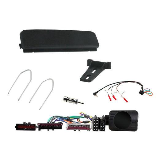 Ford Fiesta 1995-2001 Full Car Stereo Installation Kit BLACK single DIN Fascia, Steering Wheel interface, antenna adapter and patch lead