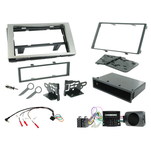 Ford S-Max 2006-2014 Full Car Stereo Installation Kit SILVER single/double DIN Fascia, Steering Wheel interface, antenna adapter and patch lead
