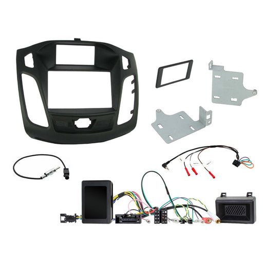 Focus 2011-2015 Full Car Stereo Installation Kit BLACK Double DIN Fascia, Fascia Requires OEM Ford Hazard/Door Lock Switch
