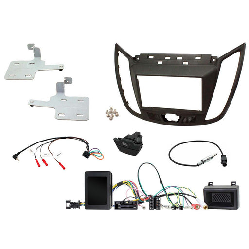 Ford C-Max 2010-2019 Full Car Stereo Installation Kit BLACK Double DIN Fascia, For Vehicles With Advanced Display Type