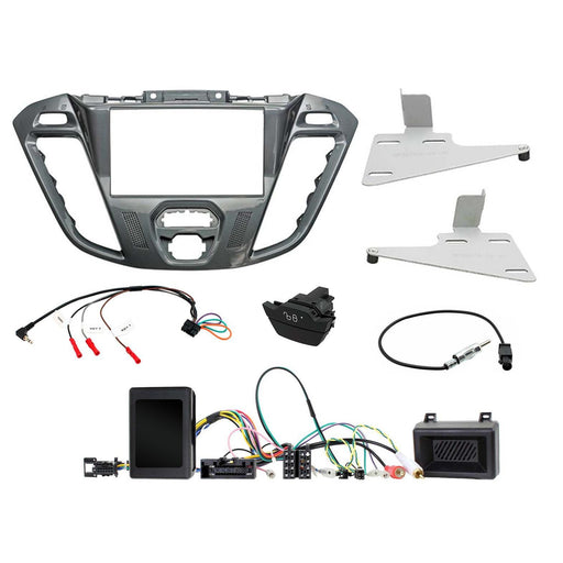 Ford Transit Custom 2012 2016 Car Stereo Install Kit - Supplied with Nebula Piano Black Double DIN Fascia, Steering Wheel Control Interface and more