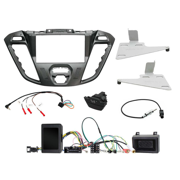 Ford Transit Custom 2012 2016 Car Stereo Installation Kit - Supplied with Pegasus Double DIN Fascia, Steering Wheel Control Interface and more