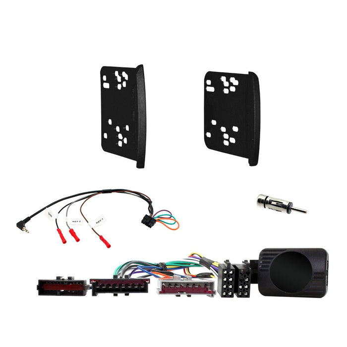 Ford Focus 1998-2004 Full Car Stereo Installation Kit, Double DIN Brackets an antenna adapter and universal patchlead
