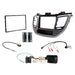 Hyundai Tuscon 2015-2021 Full Car Stereo Installation Kit, BLACK Double DIN fascia panel, steering wheel control interface, Amplified models only