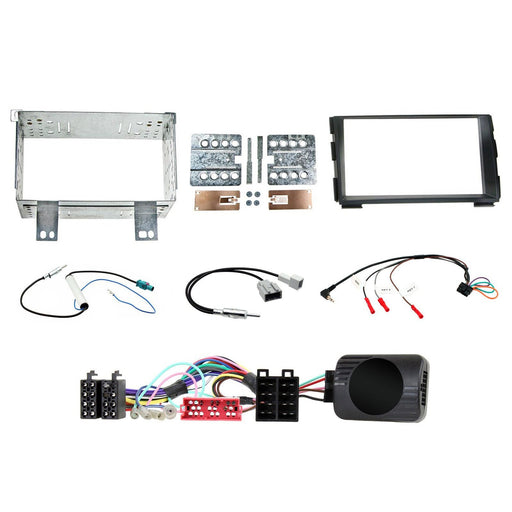 Kia Cee'd 2009-2012 Full Car Stereo Installation Kit, BLACK Double DIN fascia panel, steering wheel control interface, For Non-Amplified Vehicles Only