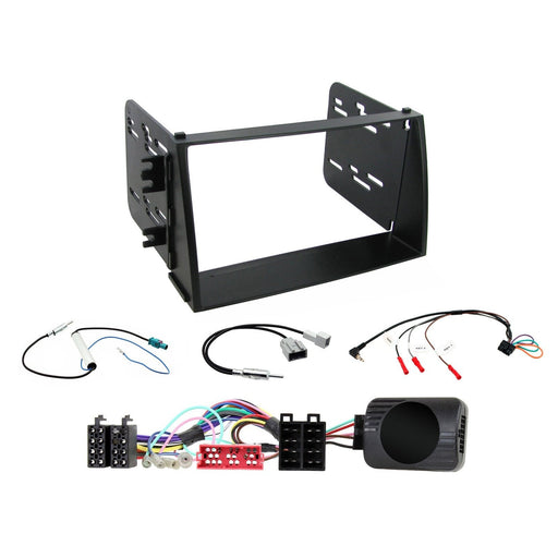 Kia Soul 2009-2011 Full Car Stereo Installation Kit, BLACK Double DIN fascia panel, steering wheel control interface, For Non-Amplified Vehicles Only