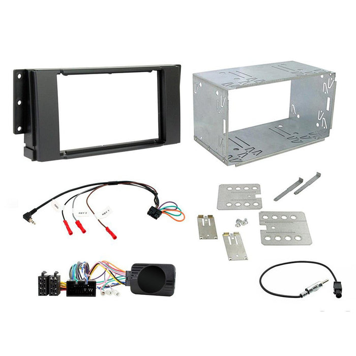 Land Rover Freelander 2007-2015 Car Stereo Installation Kit Double Din Fascia, Steering Wheel interface, antenna adapter and patch lead - Not For Fibre Optic Amplified Systems