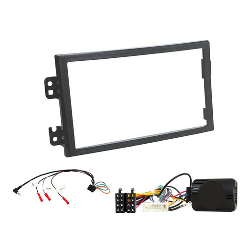 Nissan 350Z 2003-2005 Full Car Stereo Installation Kit, BLACK Double/Single DIN Fascia, Steering Wheel Interface, an antenna adapter and universal patchlead