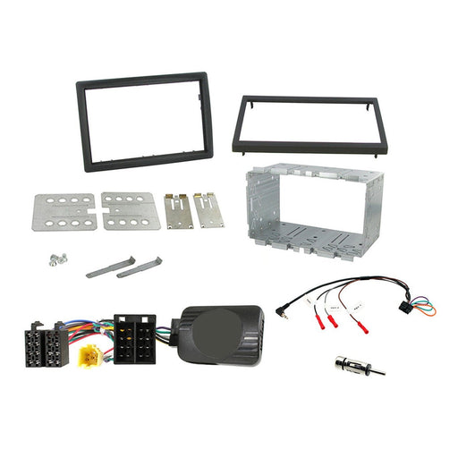 Renault Megane 2006-2008 Full Car Stereo Installation Kit BLACK double DIN Fascia, steering wheel control interface, antenna adapter and universal patchlead