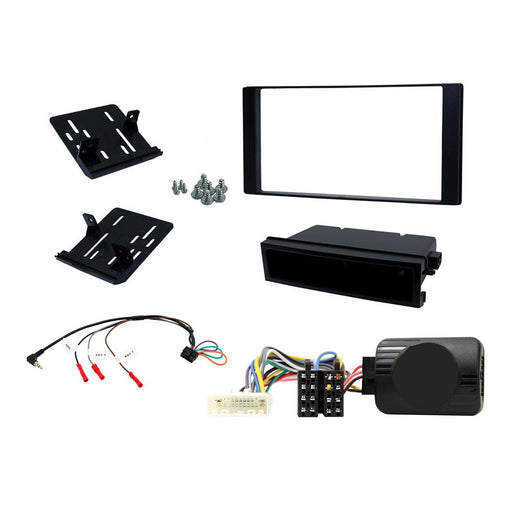 Subaru Impreza 2012-2015 Full Car Stereo Installation Kit BLACK double DIN Fascia with single din pocket , steering wheel control interface, antenna adapter and universal patchlead
