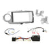 Toyota Yaris 2011-2017 Full Car Stereo Installation Kit SILVER double DIN Fascia, steering wheel control interface, antenna adapter and universal patchlead