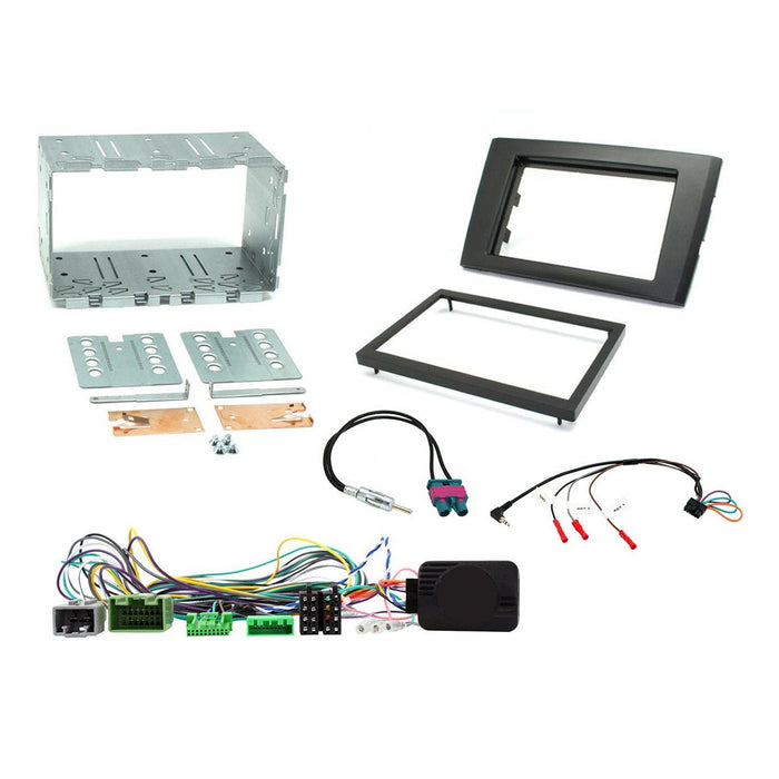 Full Car Stereo Installation Kit compatible with Volvo XC90 2006-2014 Double DIN Fascia, Steering Wheel Interface,Antenna Adapter, Patchlead - Does Not retian OEM AMP System