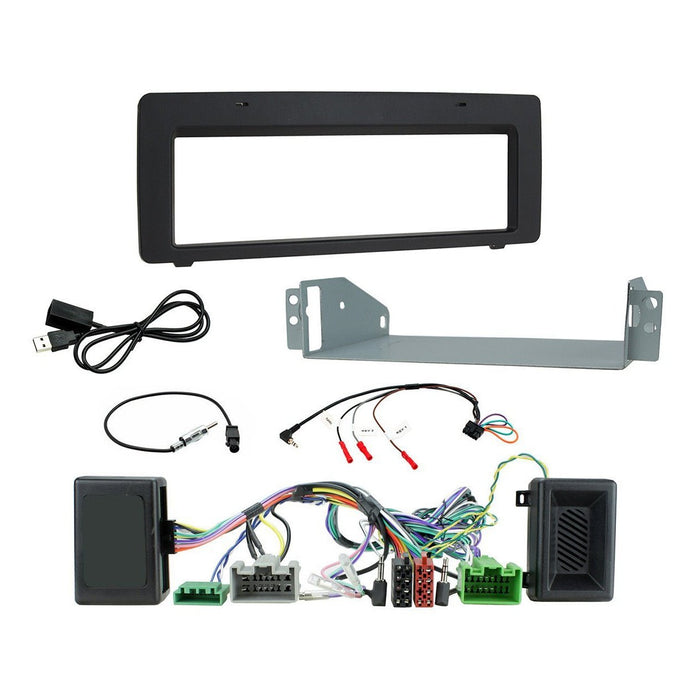 Volvo XC70 2007-2011 Full Car Stereo Installation Kit BLACK single DIN Fascia, steering wheel control interface, For Amplified Vehicles Only
