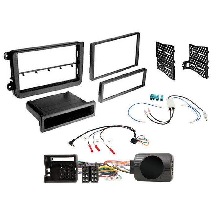 Volkswagen Sagitar 2005 - 2011 Car Stereo Installation Kit | Bespoke colour matched Double Din Fascia, retains phone button functionality