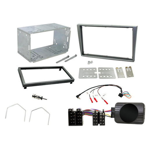 Vauxhall Omega 2000 - 2003 Full Car Stereo Installation Kit in MATTE CHROME, retains factory finish, allows installation of double Din stereo