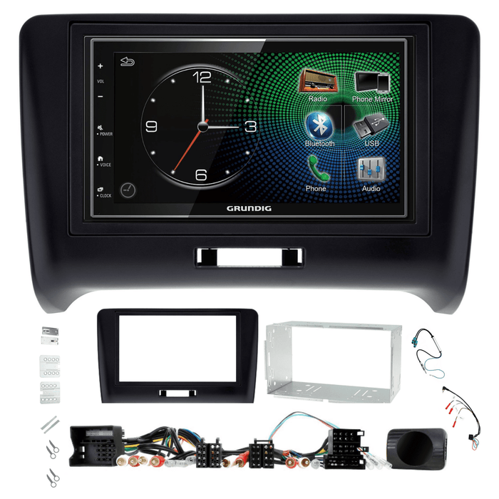 Grundig GX-3800 Double Din Car Stereo & Fitting Kit for Audi TT 2006-2014 Apple Carplay Android Auto Dab | DAB Aerial Included