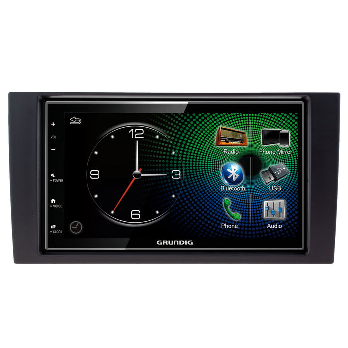 Grundig GX-3800 Double Din Car Stereo BLACK & GREY Fitting Kit for Audi A4 E8 2001-2008 Apple Carplay Android Auto Dab | DAB Aerial Included