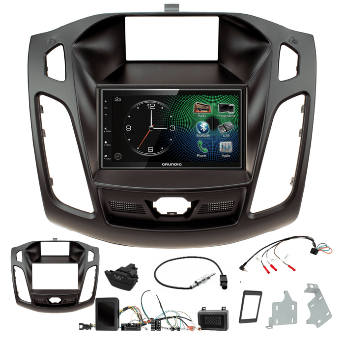 Grundig GX-3800 Double Din Car Stereo & Fitting Kit for Ford Focus 2011-2015 Apple Carplay Android Auto Dab | DAB Aerial Included
