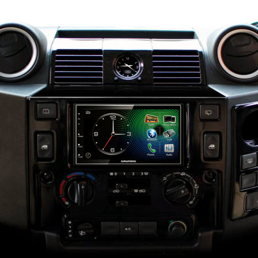 Grundig GX-3800 Double Din Car Stereo & MATT BLACK Fitting Kit for Land Rover Defender 2007-2016 Apple Carplay Android Auto | DAB Aerial Included
