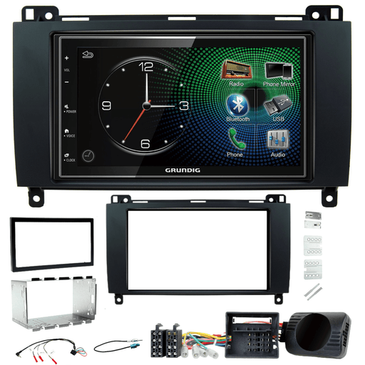 Grundig GX-3800 Double Din Car & Stereo Fitting Kit for Mercedes A-Class 2004-2012 Apple Carplay Android Auto Dab | DAB Aerial Included