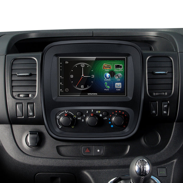 Grundig GX-3800 Double Din Car Stereo & BLACK Fitting Kit for Renault Trafic 2014 - 2017 Apple Carplay Android Auto Dab | DAB Aerial Included